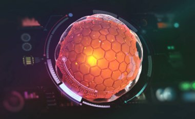 Yapay Zeka. Bilgisayar beyninin yaratılması. Dijital sinirsel ağlar. Teknolojik arka planda üç boyutlu illüstrasyon