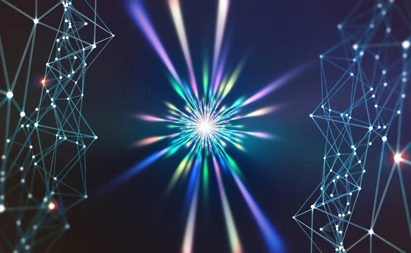 Цифровая Технология Искусственный Интеллект Мир Будущего Цветной Спектр Большого Взрыва — стоковое фото