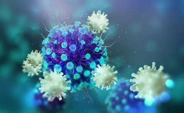 Virus Gérmenes Microbios Bacterias Organismos Patógenos Leucocitos Ilustración Infección Viral — Foto de Stock