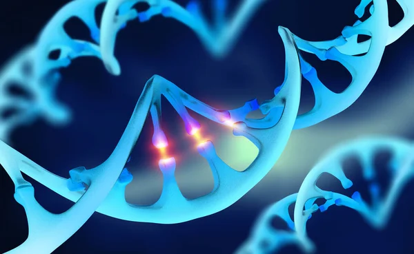 Киберднк Изучение Генетических Цепочек Иллюстрация Будущих Технологий Кибернетика Улучшение Генома — стоковое фото