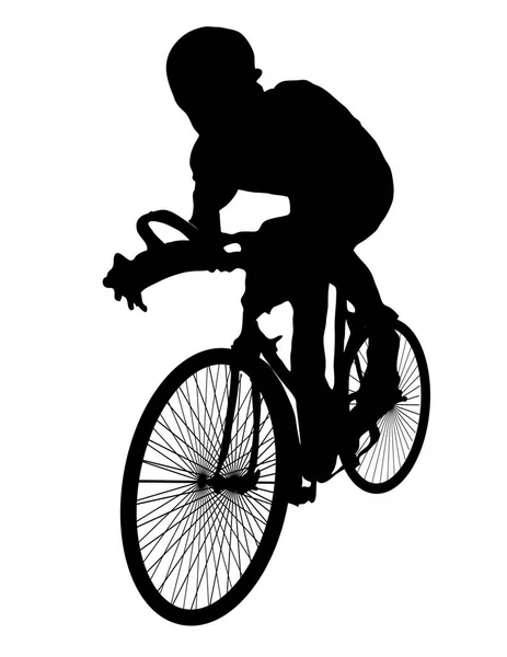 Silhuetter av cyklister — Stockfoto