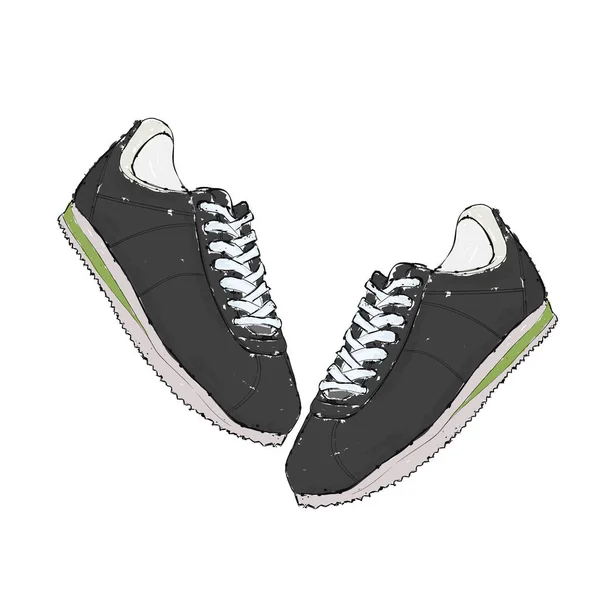 Des baskets. Dessinez des chaussures. Illustration vectorielle . — Image vectorielle