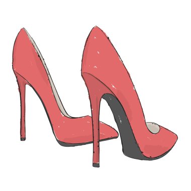Model ayakkabılar. El çizmek vektör çizim.