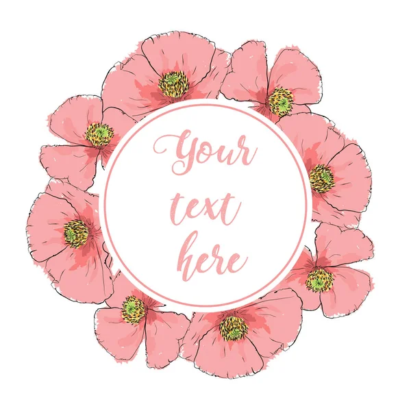 Blooming Bahçe çiçek çiçek tebrik kartı. Flo çelenk