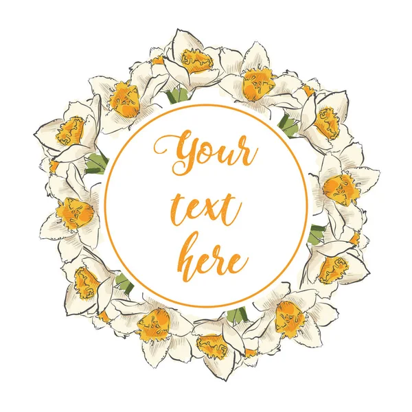 Blooming Bahçe çiçek çiçek tebrik kartı. Flo çelenk