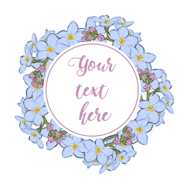 Blooming Bahçe çiçek çiçek tebrik kartı. Flo çelenk