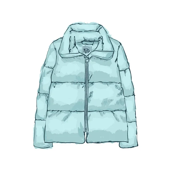 Die warme Mint-Daunenjacke für Neujahr. Winterkollektion von Kleidung. — Stockvektor