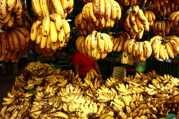 Verkoper van fruit in een nieuw geopende natte en droge openbare markt — Stockfoto