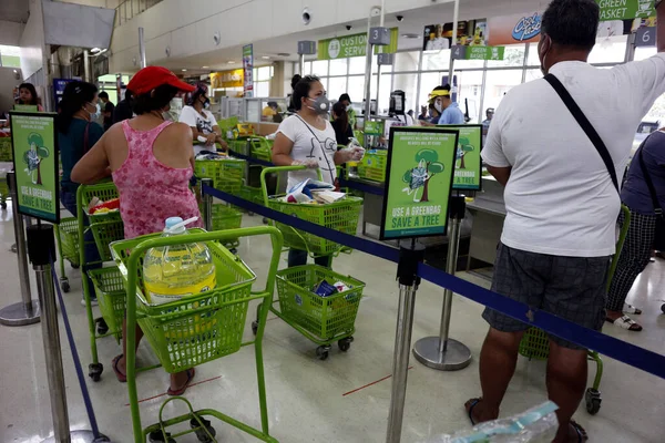 Polo Şehri Filipinler Mart 2020 Müşteriler Hükümetin Covid Virüs Salgını — Stok fotoğraf