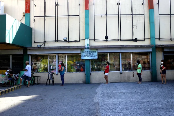 Antipolo City Philippinen März 2020 Kunden Stehen Während Des Corona — Stockfoto