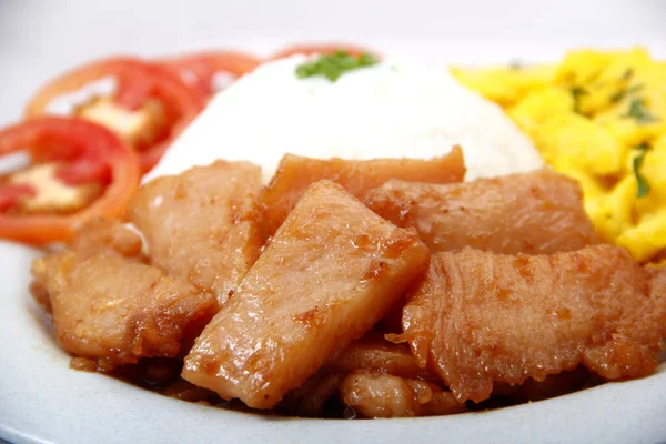 Foto Makanan Filipina Yang Baru Dimasak Disebut Chicken Tocino Atau — Stok Foto