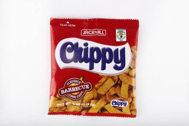 Antipolo Şehri, Filipinler - 6 Şubat 2019: İzole edilmiş beyaz arka planda cips torbası.