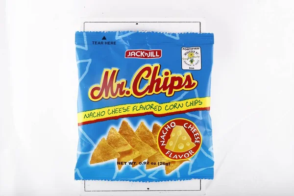 Antipolo City Filipinas Fevereiro 2019 Saco Chips Chips Nachos Fundo — Fotografia de Stock