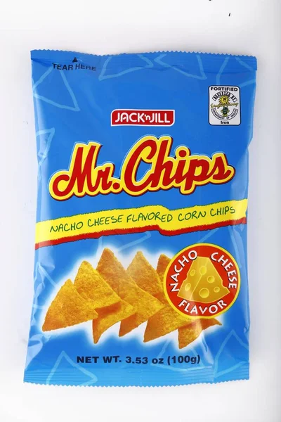 Antipolo City Filipiny Lutego 2019 Torba Chipsów Nachos Białym Tle — Zdjęcie stockowe