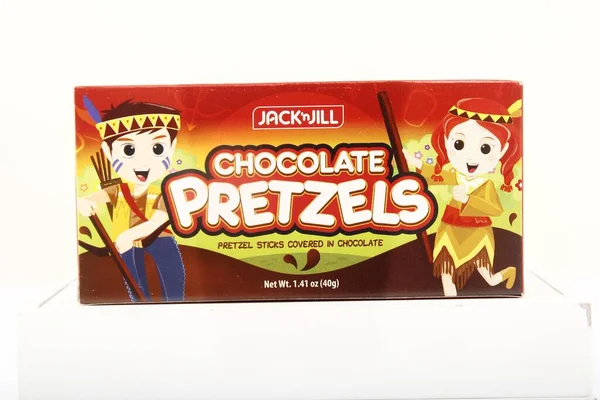 Antipolo City Filipinas Fevereiro 2019 Box Chocolate Pretzels Lanche Fundo — Fotografia de Stock