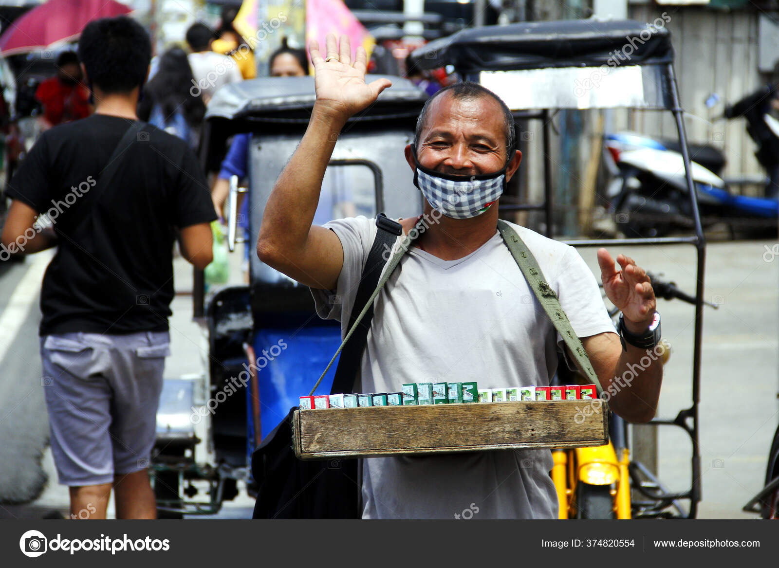 Antipolo City Philippines May 2020 Street Vendor Sell Cigarette Candies