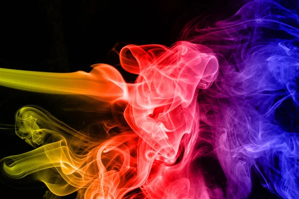 Abstract Gradient Colored Smoke Isolated Black Background Your Design — Stock Photo, Image