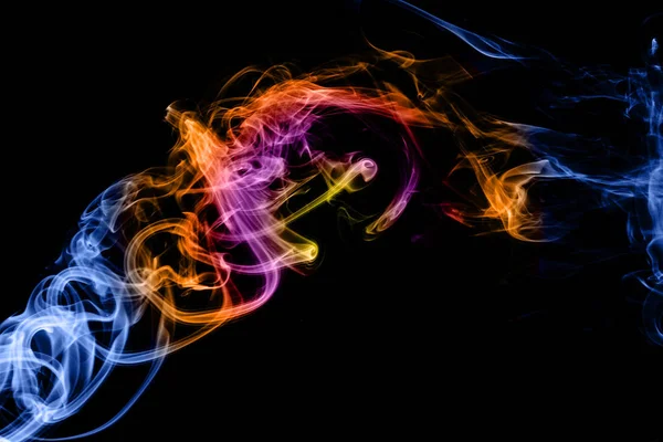 Abstract Gradient Colored Smoke Isolated Black Background Your Design — Stock Photo, Image