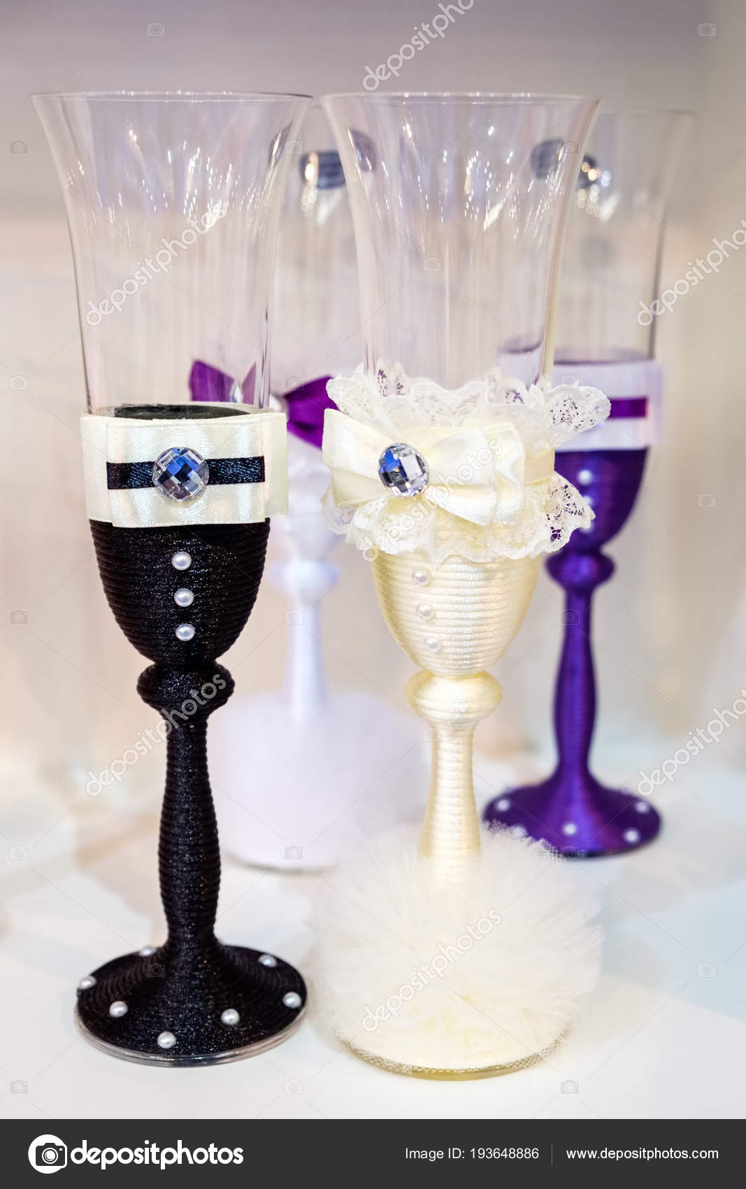 Two Wedding Glasses Shape Bride Groom Stock Photo C Ssuravikin