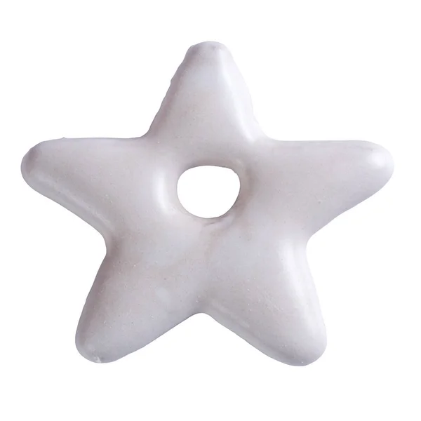 Estrella en forma de galleta esmaltada pulido para árbol de Navidad aislado en blanco — Foto de Stock