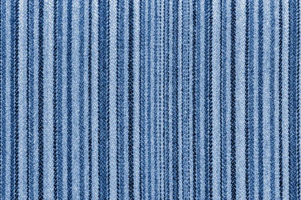 Texture of vertical striped fabric colored in trendy color of year 2020 Classic Blue. — ストック写真