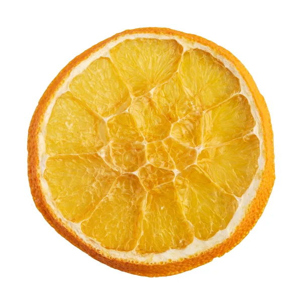 Dried orange slices isolated on white background. Top view — Stock Photo, Image