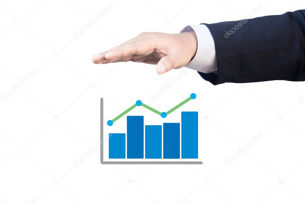 business hand control growth graph