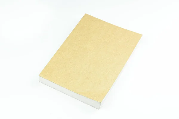 Beyaz arka plan üzerinde kahverengi günlüğü kitap