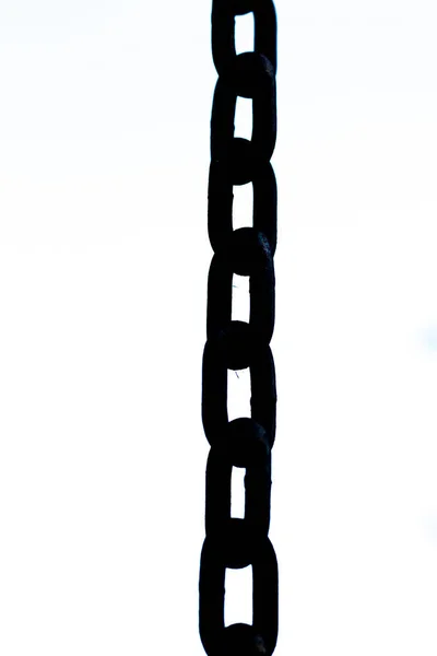 Beyaz arka plan üzerinde zincir siluate