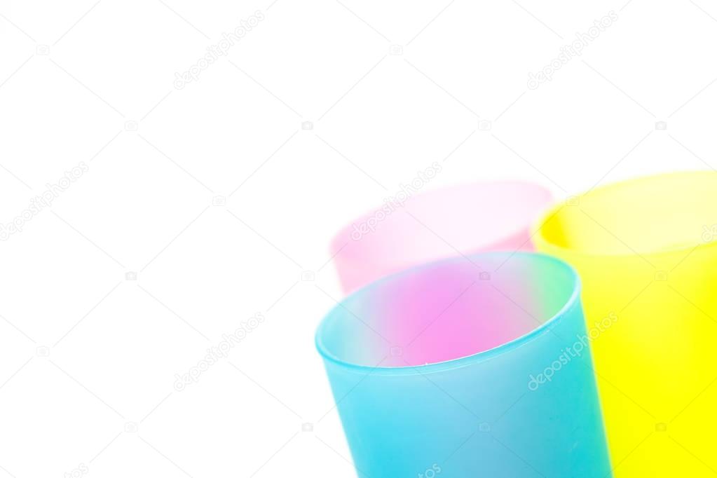 colorfull plastic glass 