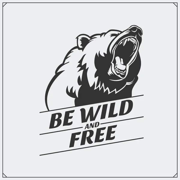 Das Emblem mit dem Bären. — Stockvektor