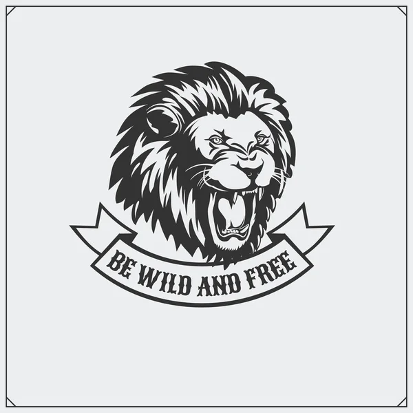 Emblem med lion. — Stock vektor