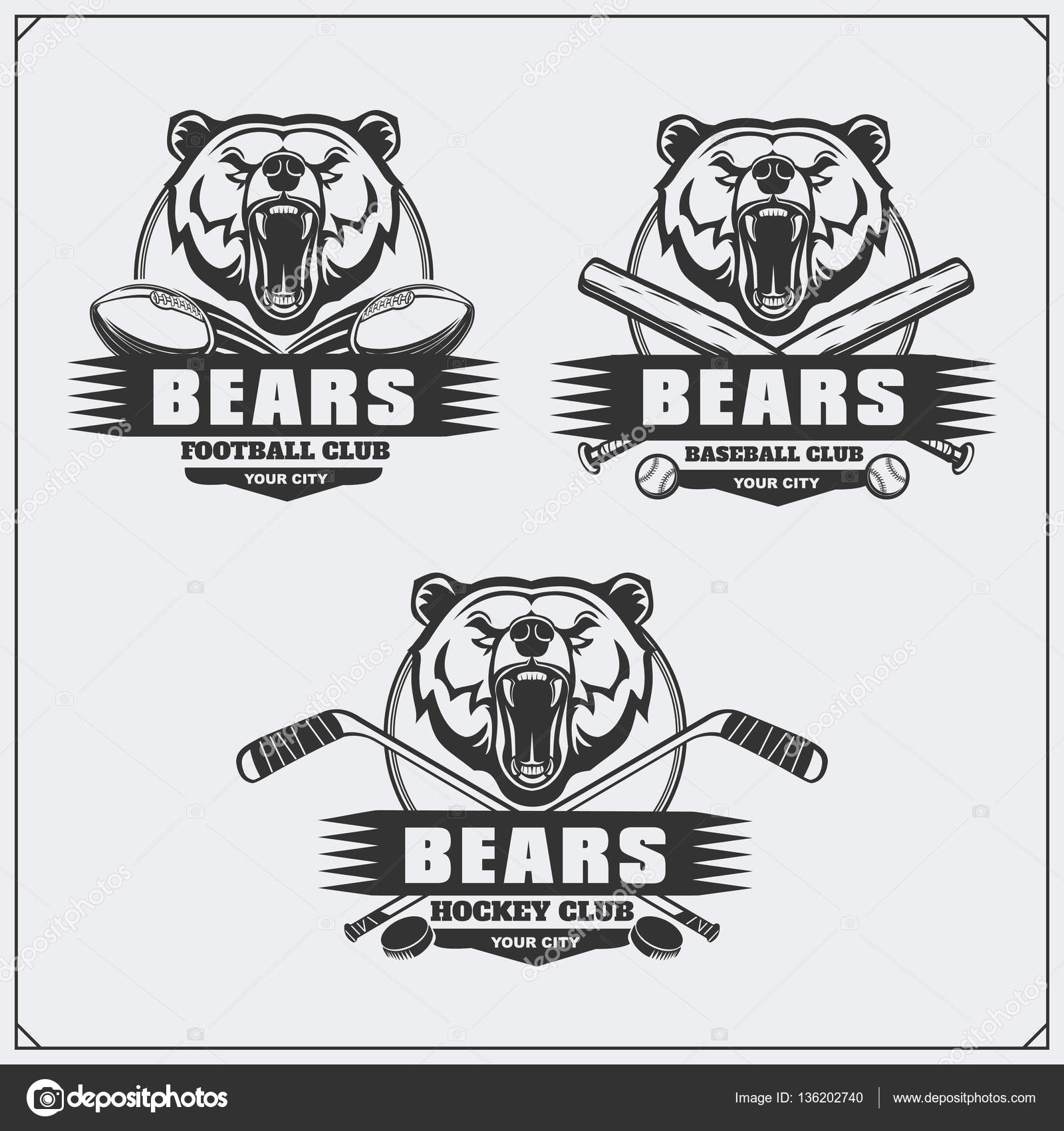 Grizzly Bear Football Logo