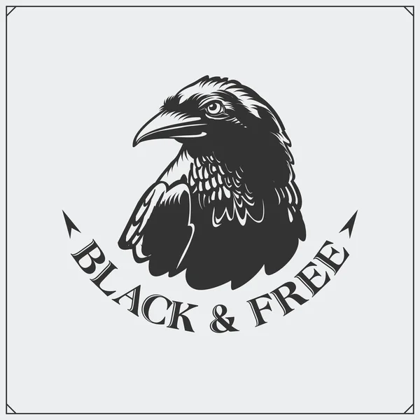 O emblema com corvo para uma equipe de esporte . — Vetor de Stock