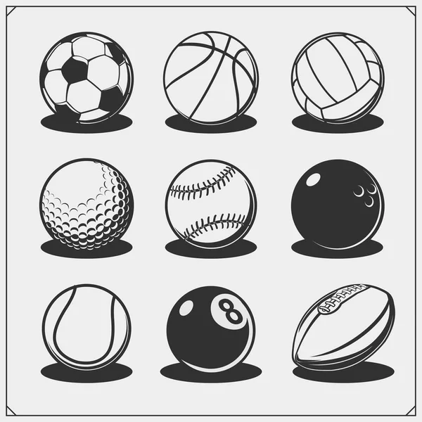 Ensemble Vectoriel Balles Sport — Image vectorielle