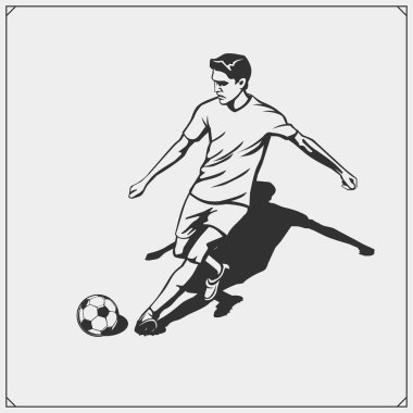 Futbolcunun vektör illüstrasyonu.