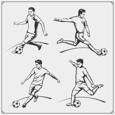 Futbol ve futbol oyuncular vektör çizim.