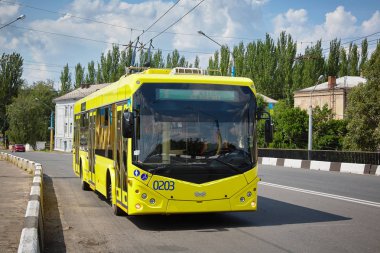 Troleybüs. Kramatorsk, Donetsk region, Ukrayna