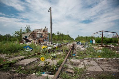 Slavyansk (Sloviansk), war 2014. clipart