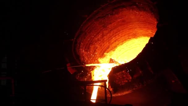 Steel Smelting Electric Arc Furnace Shop — Stock Video
