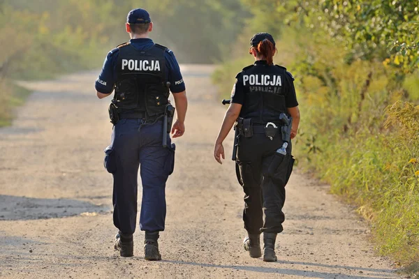 Polnische Polizei im Einsatz. — Stockfoto