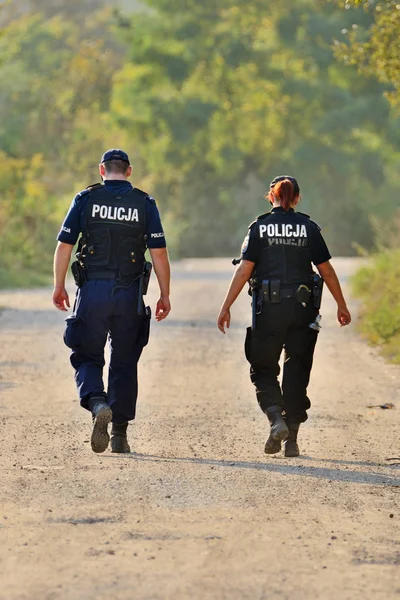 Polnische Polizei im Einsatz. — Stockfoto