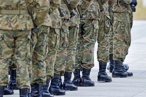 Στρατιώτες στην παρέλαση — Φωτογραφία Αρχείου