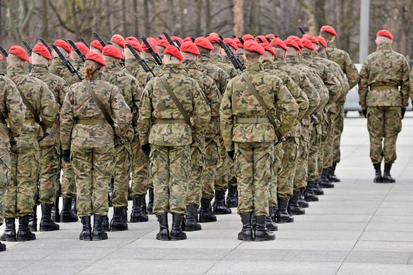 Vojáci na průvod — Stock fotografie