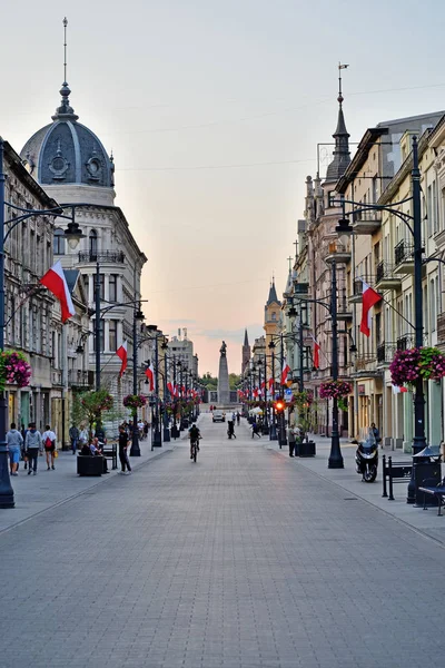 Piotrkowska Street Lodž Polsko — Stock fotografie