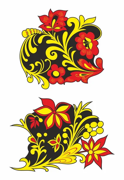 러시아 국가 꽃 장식 — 스톡 벡터