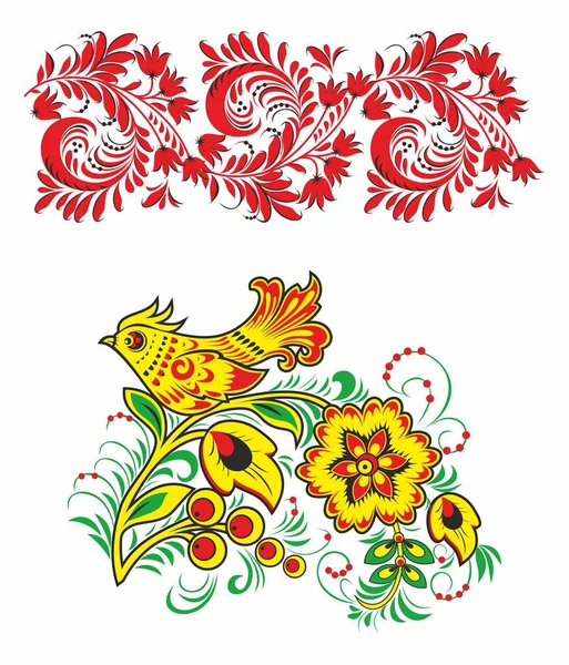 Русский народный орнамент. Живопись. Хохлома — стоковый вектор