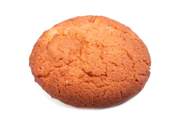 Een zoete, zelfgemaakte cookie, geïsoleerd op een witte achtergrond. Bakkerijproducten. Vanille crème sandwich koekjes. — Stockfoto