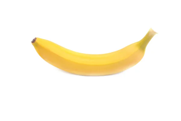 Banana tropicale, intera, fresca, matura, giallo brillante, isolata su fondo bianco. Gustose banane tropicali ed esotiche. Vitamine sane . — Foto Stock