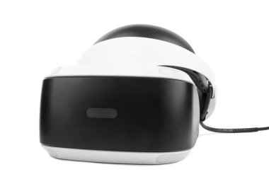 Beyaz bir arka plan üzerinde izole Vr kutusu sanal gerçeklik gözlükleri. Profesyonel ses ekipmanları. Çocuk ve yetişkinler için yeni oyuncak.